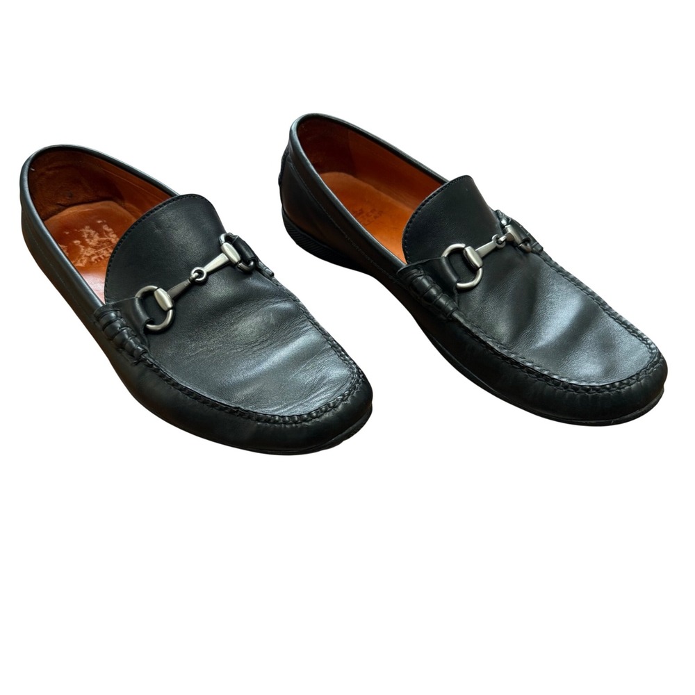 Peter Millar Bit Loafer Mens 8M Black Leather Driving Shoes MC00F40‎ Brazil Made